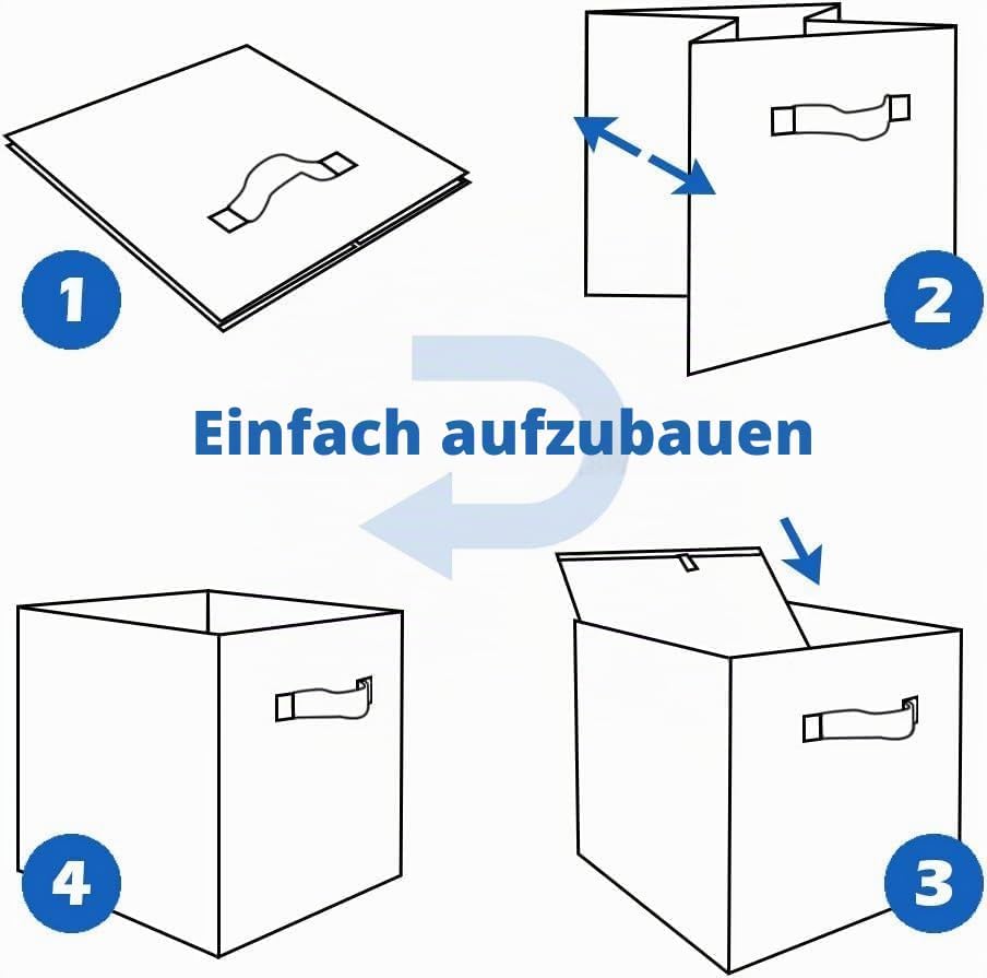 powerking Aufbewahrungsbehälter, 6-Pack faltbare Stoff-Aufbewahrungswürfel und Stoff-Speicher-Organi