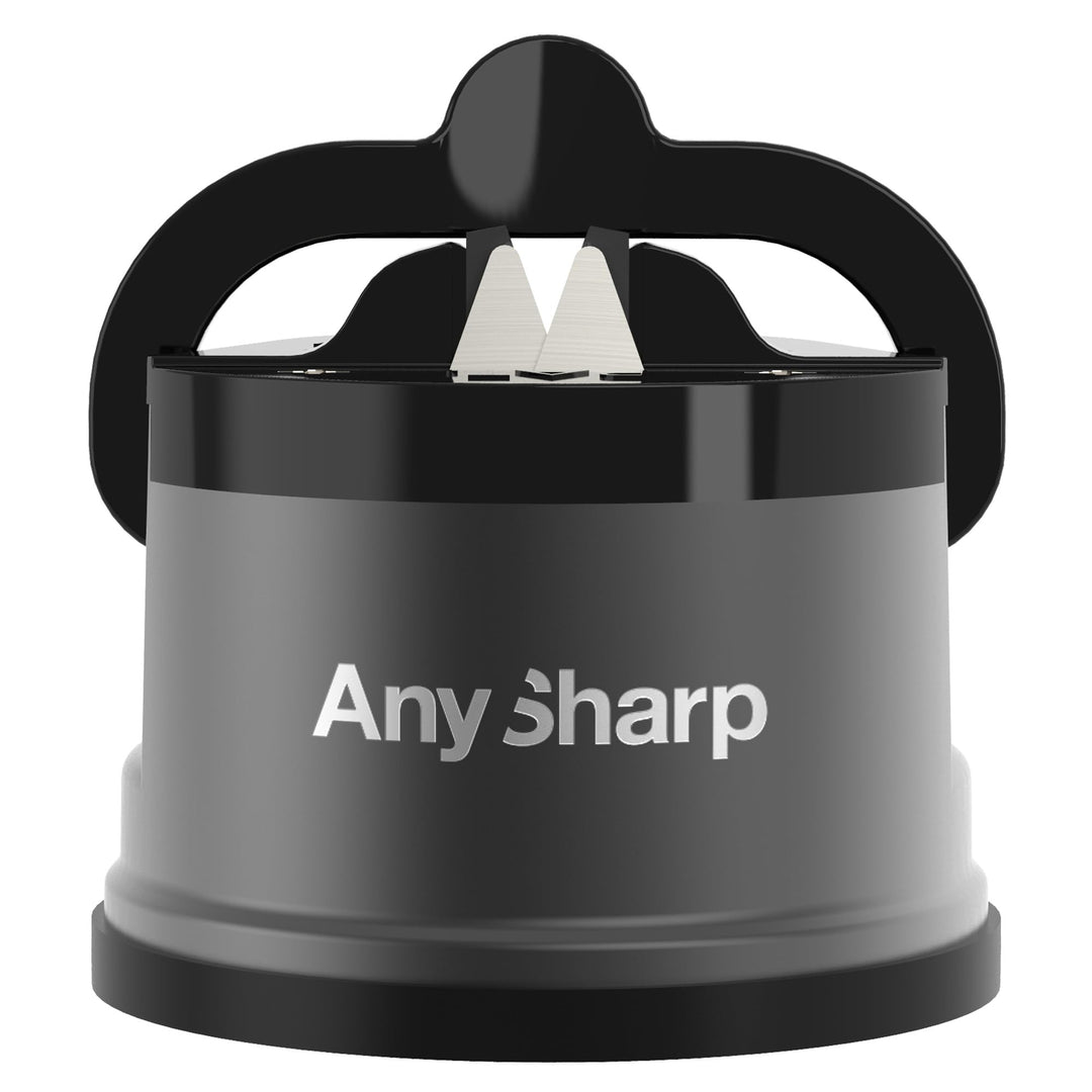 AnySharp Pro Metall Messerschärfer, Freihändige Sicherheit, PowerGrip Saugnapf, Schärft alle Küchenm