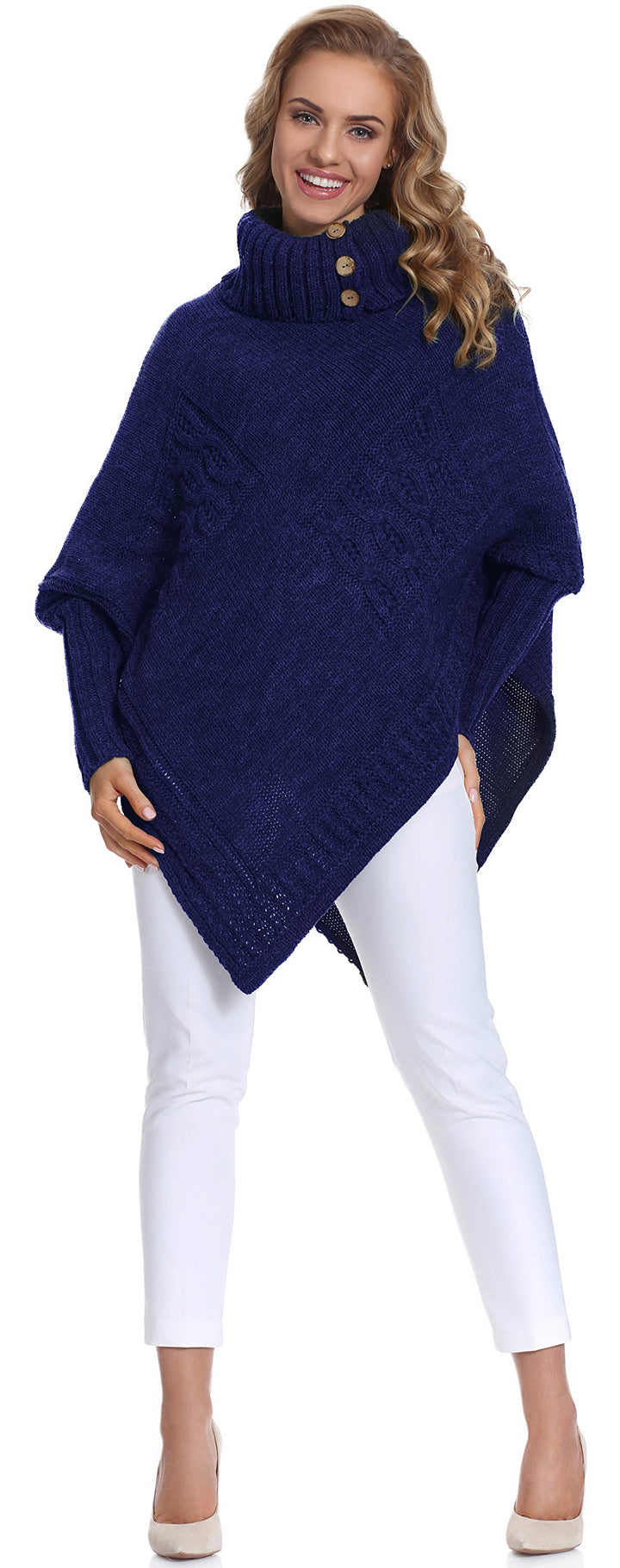 Merry Style Damen Poncho M83N4 Einheitsgrösse Dunkelblau, Einheitsgröße Dunkelblau