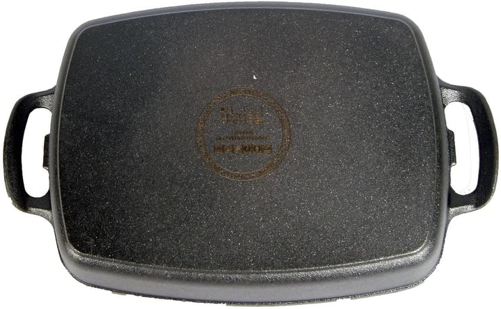 Ungarischer Bräter aus Gusseisen, 7,5 kg, 45 x 27 x 9 cm, 7056 cm³, Schwarz, Ohne Deckel, Geeignet f