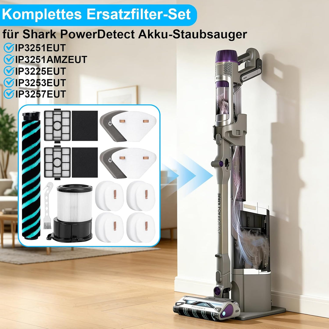 IP3253EUT Filter für Shark PowerDetect Akku-Staubsauger IP3251EUT IP3225EUT IP3257EUT, 2 HEPA-Filter
