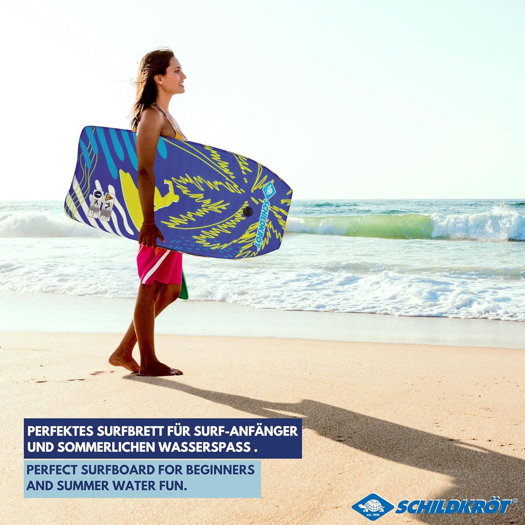 Schildkröt Schwimmbrett Bodyboard L, Verschiedene Designs wählbar, mit Nylonüberzug und EPS Schaumst