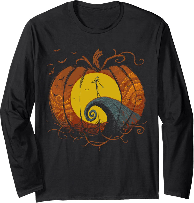 Nightmare Before Christmas Pumpkin King Lament Silhouette Langarmshirt