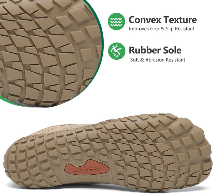 SAGUARO Unisex Barfussschuhe Outdoor Zehenschuhe Traillaufschuhe 36 EU Braun, 36 EU Braun