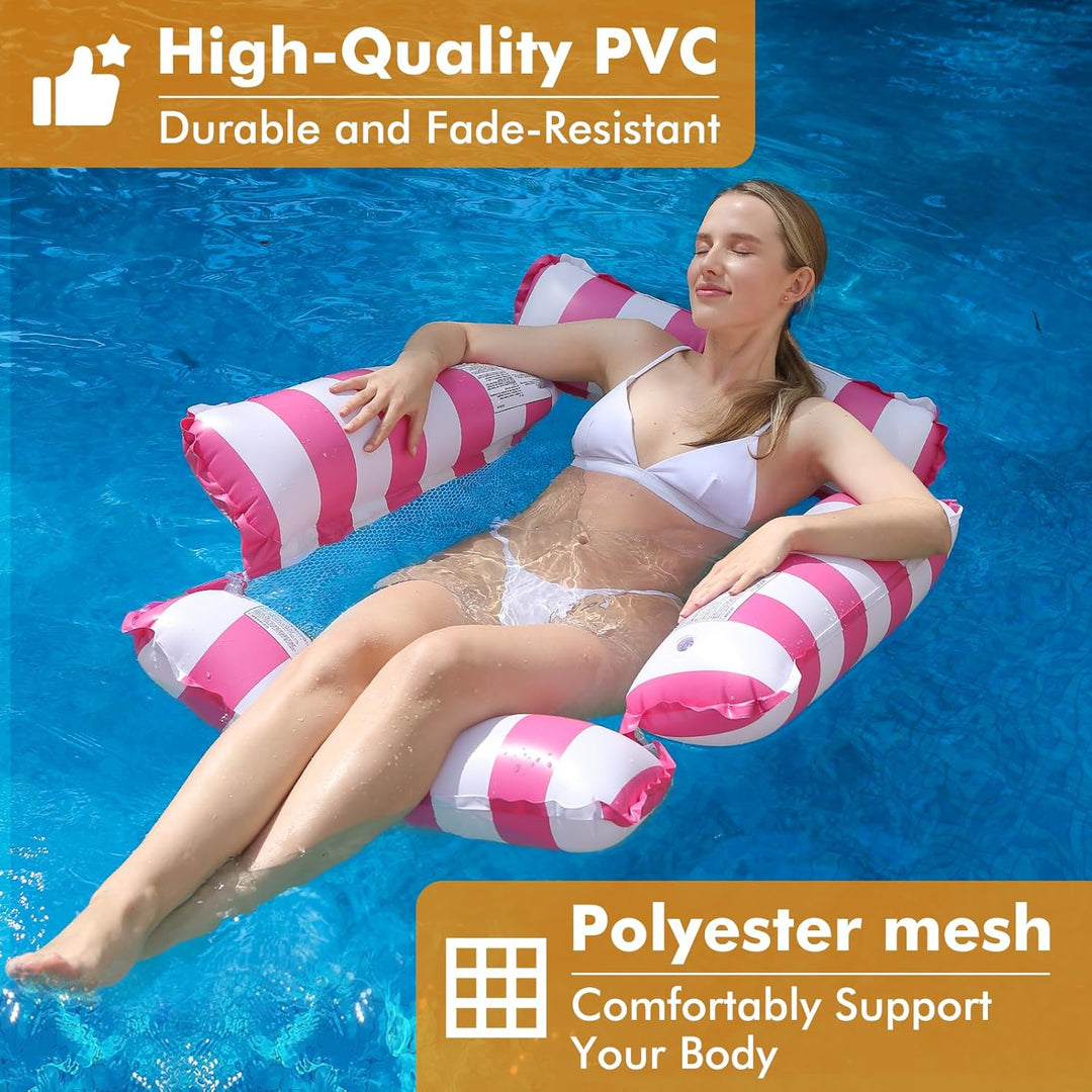 Aufblasbare Pool-Schwimmer-Stuhl-Lounge für Erwachsene und Kinder, die Schwimmen, Streifen-Muster-Sc