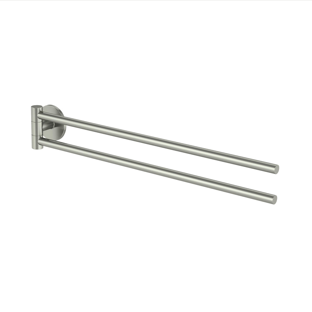 Lenz Handtuchhalter NOA in Nickel – 2 schwenkbare Arme, 40 cm – Mit Anti-Fingerabdruck Oberfläche –