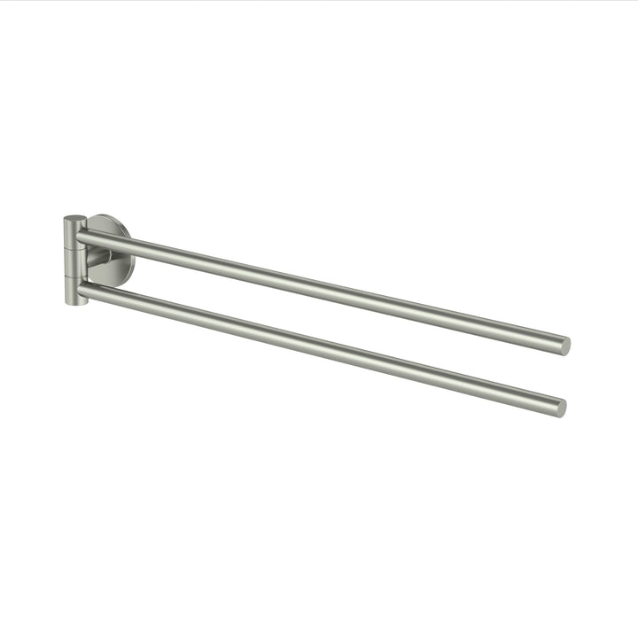 Lenz Handtuchhalter NOA in Nickel – 2 schwenkbare Arme, 40 cm – Mit Anti-Fingerabdruck Oberfläche –