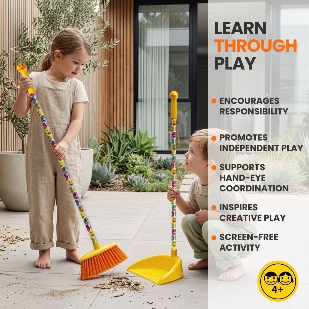 Vigar - Kids | Kehrset mit Besen und Kehrschaufel für Kinder Ducks