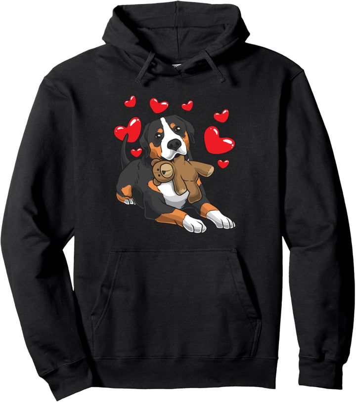 Grosser Schweizer Sennenhund mit Kuscheltier Pullover Hoodie