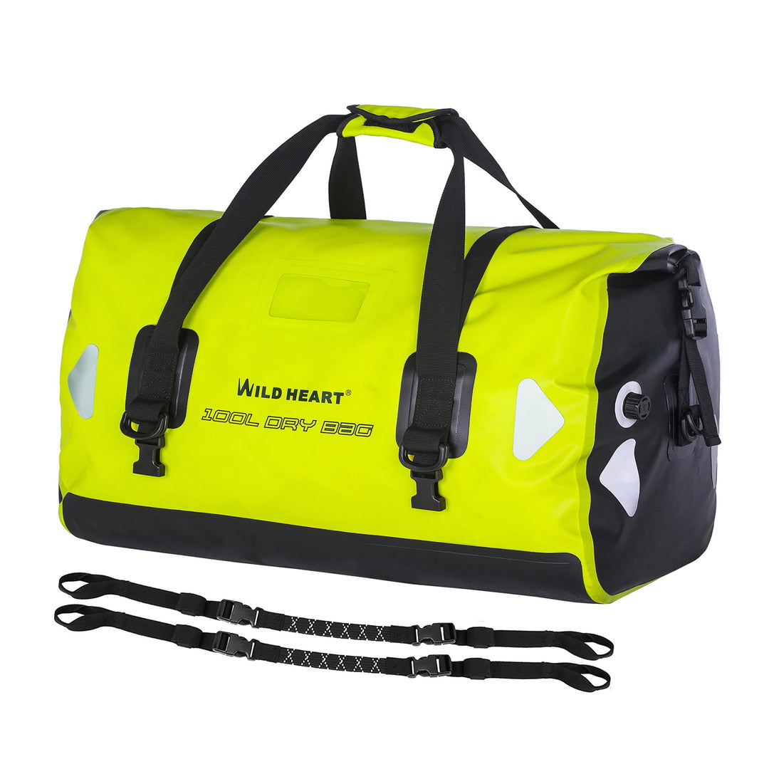 WILD HEART wasserdichte Reisetasche, 40 l 66 l, 100 l, mit verschweissten Nähten, Schultergurten, Ne