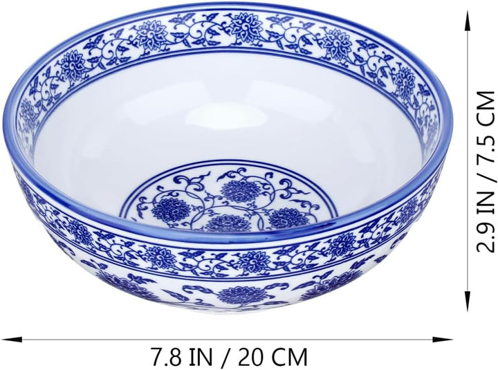 BESTonZON Keramik Suppensch¨¹ssel Nudelschale Asiatische Ramen Sch¨¹ssel Blau 8 Zoll Chinesische Sti