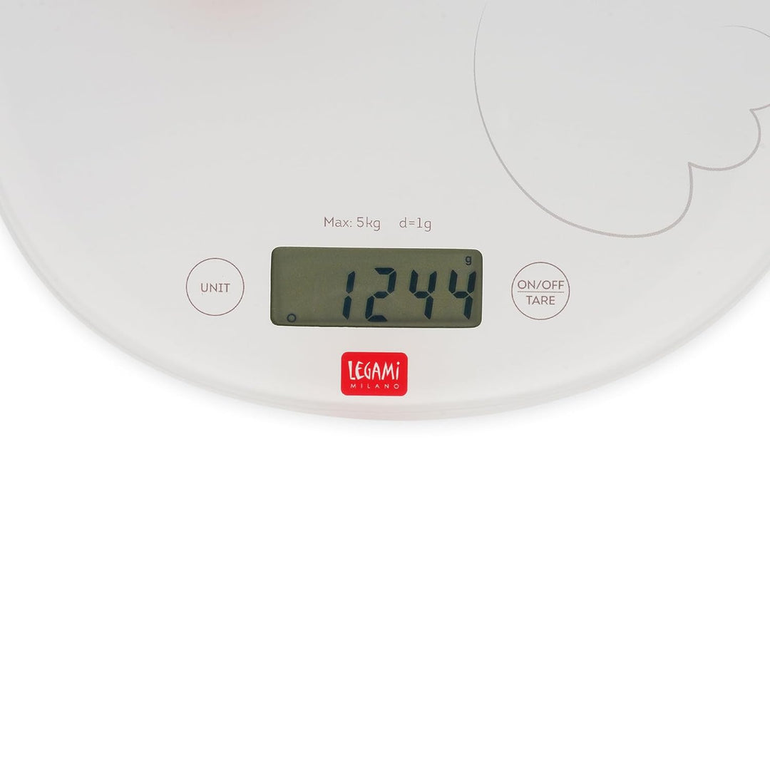 Legami - Digitale Küchenwaage, Kitchen Scale, Hen, 7 Masseinheiten, Touch-Tasten ON/TARE und UNIT, m