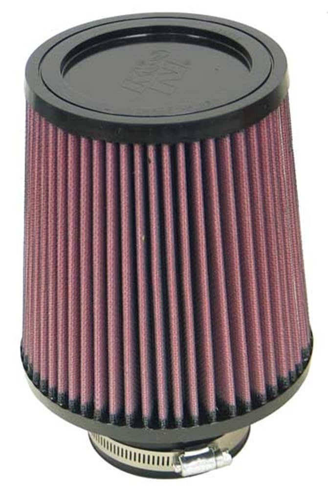 K&N RU-4730 KFZ und Motorrad Gummi Universalluftfilter , Rot