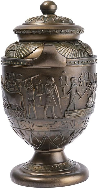 Ägyptische Deko Urne Ägyptische Dekoration Höhe 28 cm Bronze, Bronze