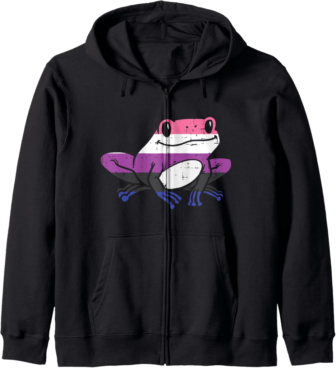 Frog Animal LGBTQ Genderfluid Flag Non-Binary Men Women Kapuzenjacke
