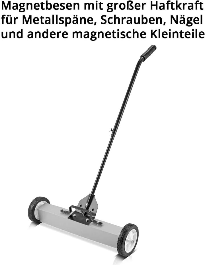 STAHLWERK Magnet-Bodenkehrer MBK-24 ST mit 610 mm Breite und 17,5kg Fassungsvermögen, Magnetbesen/Sp