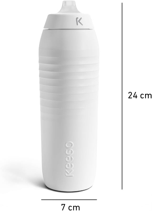KEEGO | Die Evolution der Sportflasche | Elastisches Titan | Schützt vor Plastik im Wasser | Leicht