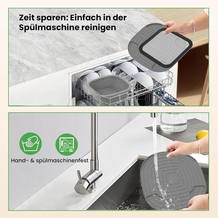 Airfryer Zubehör für Ninja CRISPi FN101EU: Komplett-Set mit 2x Silikonform + 1x Edelstahl Spritzschu