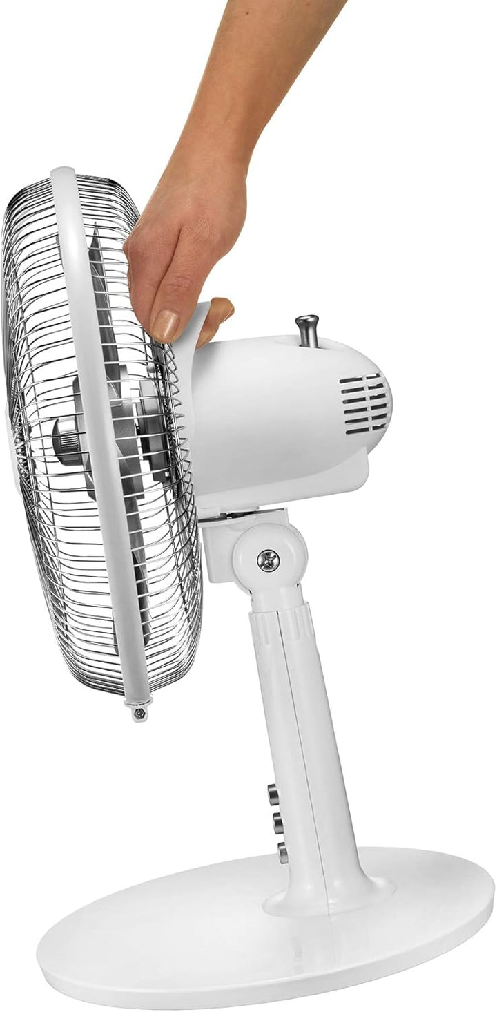Unold 86810 Tischventilator Silverline White - Weiss, 2-Stufige Geschwindkeitsregelung per Tastendru