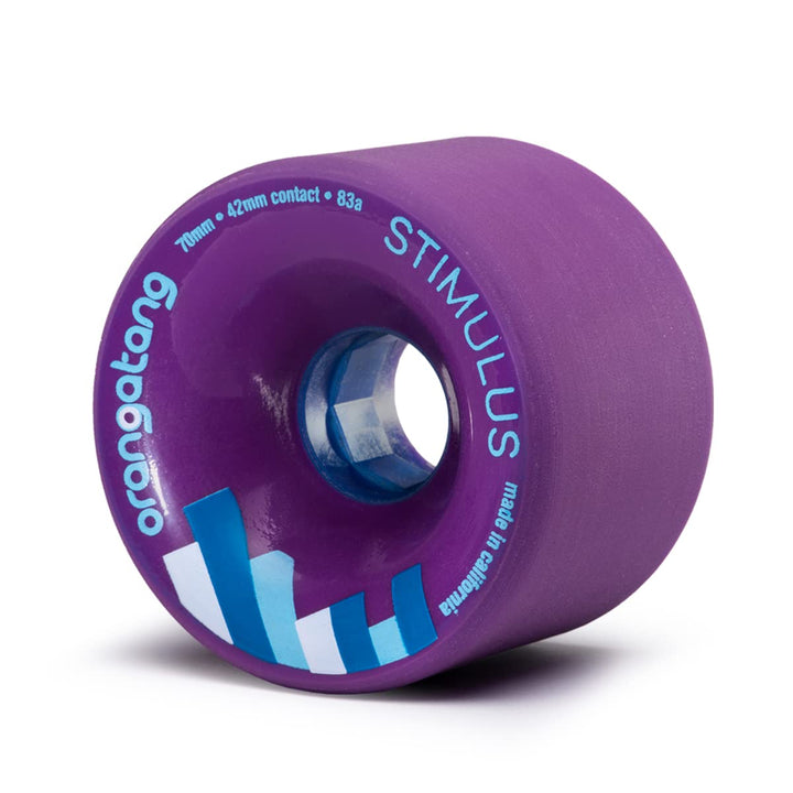 Orangatang Stimulus 70 mm Freeride Longboard Skateboard Wheels (Set of 4) Purple, 83a, Purple, 83a