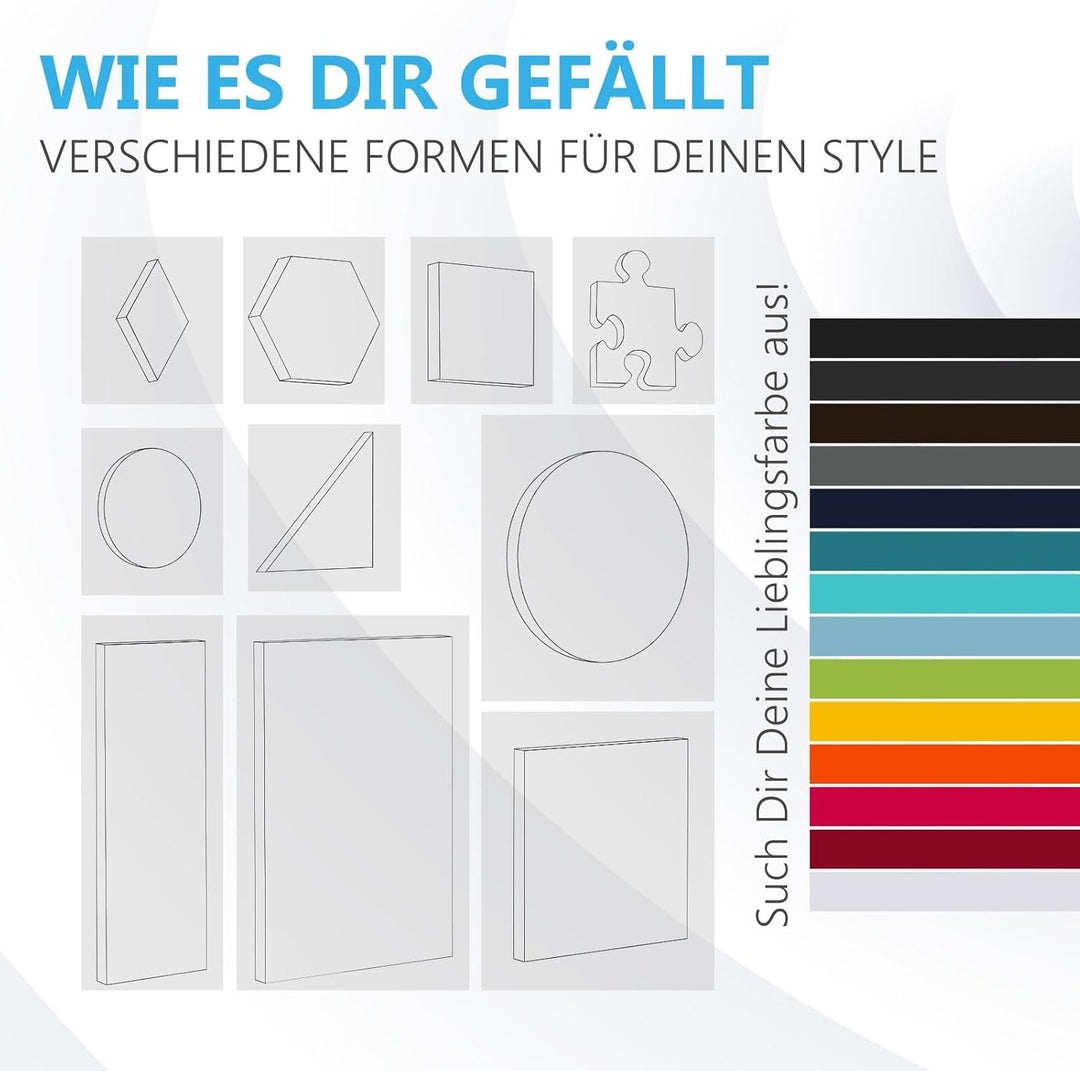 platino24 Akustikpaneele aus Basotect G+ mit Filzoberfläche I 9 Stück I 27,5 x 27,5 cm I Stilvolle W