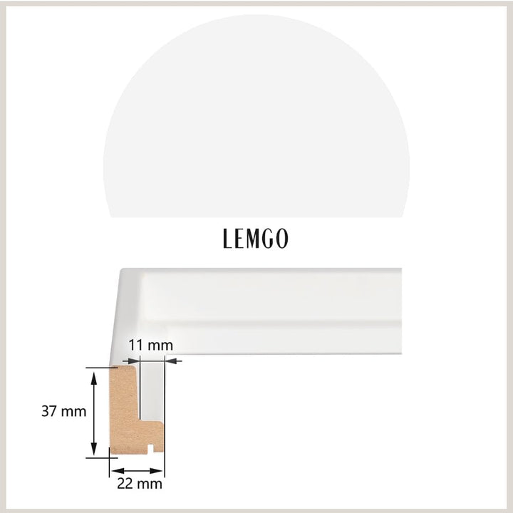 Bildershop-24 Schattenfugenrahmen Lemgo für Keilrahmenbilder und Leinwände 50x75cm Weiss Matt