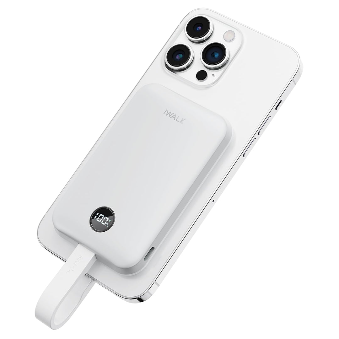 iWALK Mag Safe Wireless Power bank 10000mAh, Qi2 Zertifizierte 15W, 30W Schnellaufladung mit LED und