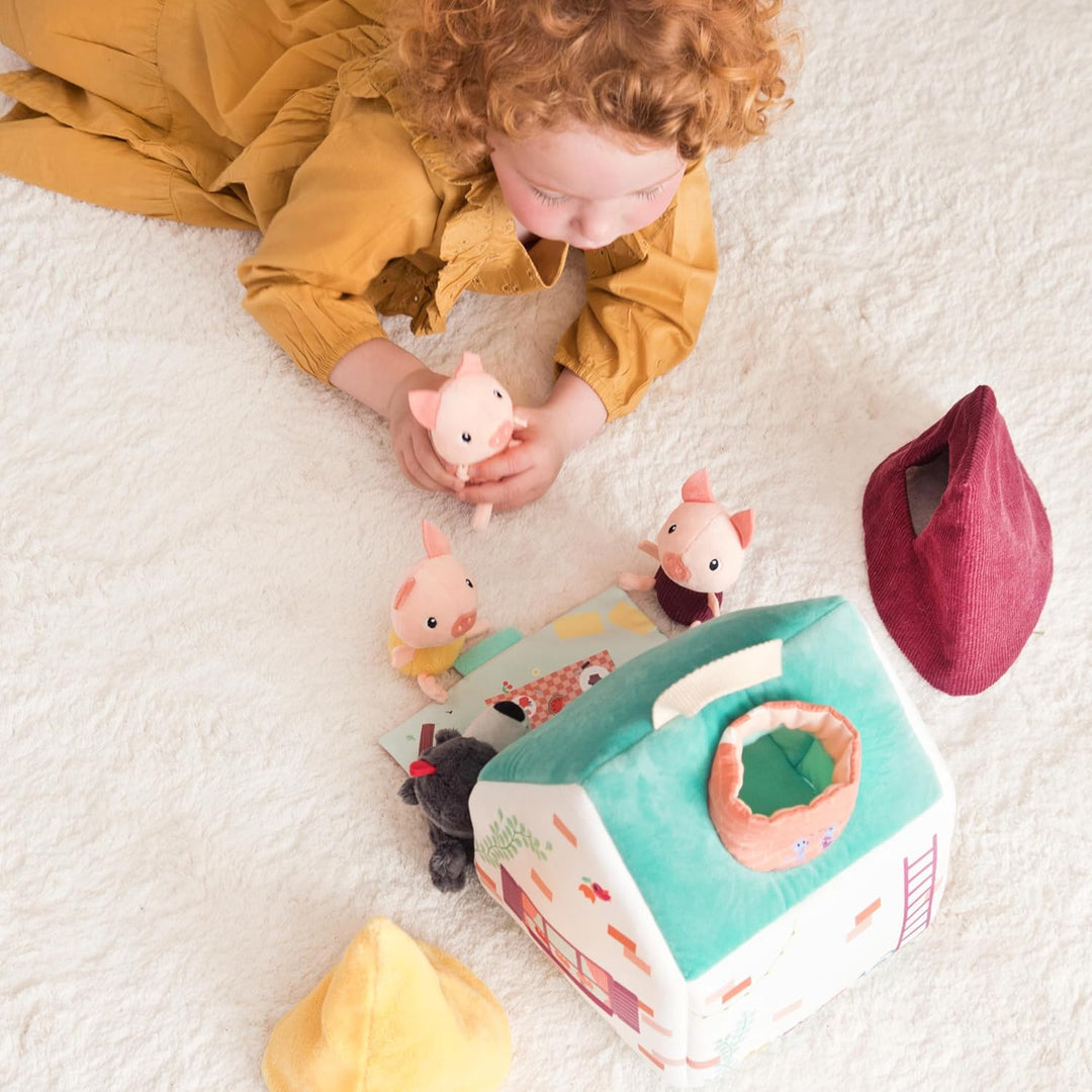 Lilliputiens - Haus des Wolfs und der DREI kleinen Schweinchen - Stoffspielzeug inspiriert vom berüh