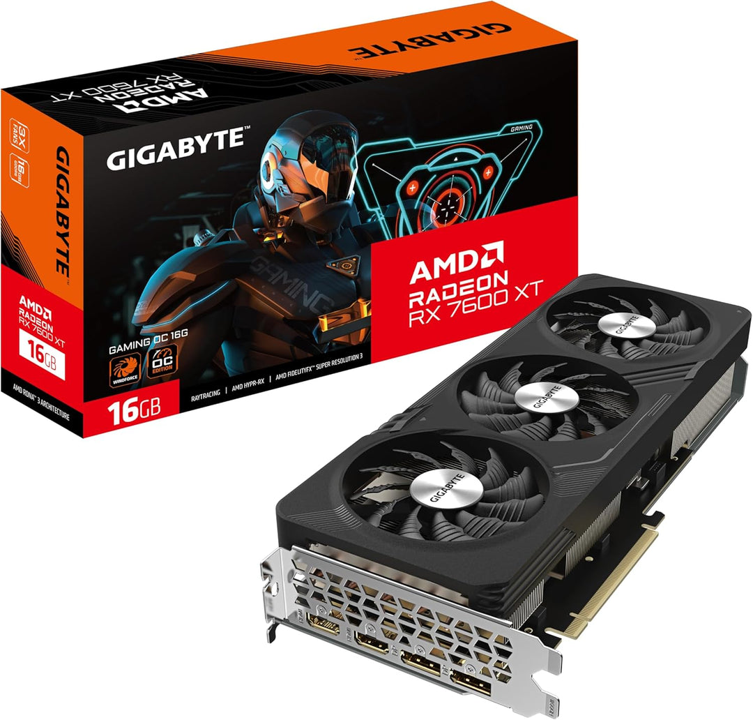 Gigabyte Radeon RX 7600XT Gaming OC Grafikkarte - 16GB GDDR6, 2X HDMI, 2X DP - GV-R76XTGAMING OC-16G
