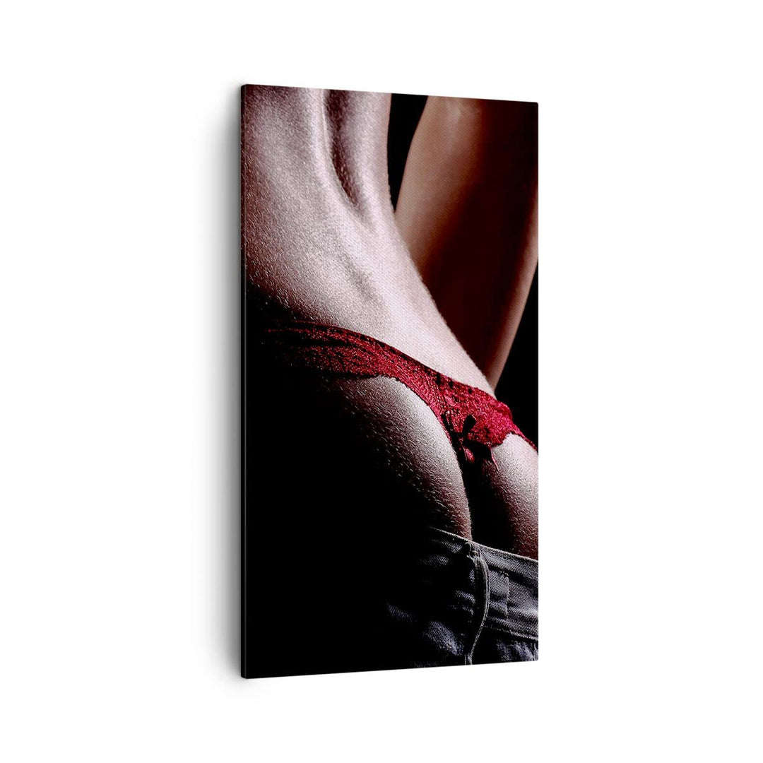 Bilder auf Leinwand Frau Körper String Leinwandbild mit Rahmen 45x80cm Wandbilder Dekoration Wohnzim