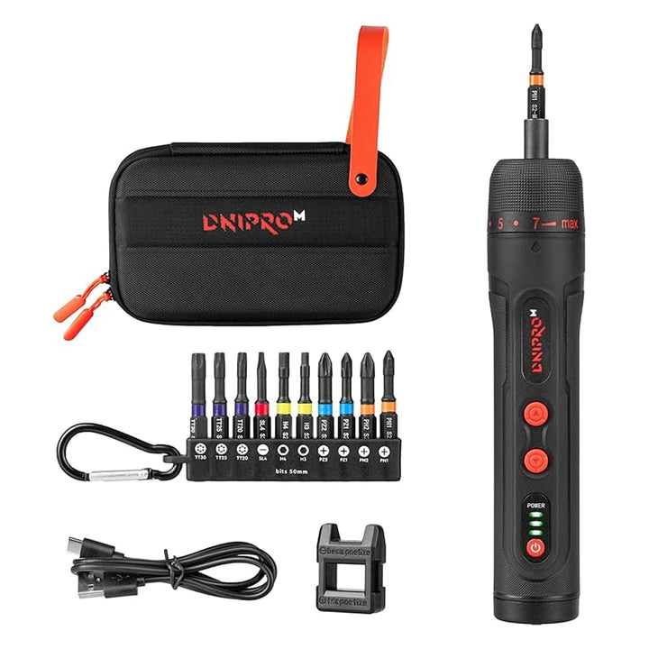Akku-Schraubendreher, 4V (3.6V Nom), 5 Nm Drehmoment, USB-C Schnellladung, LED-Frontlicht, Kompakter