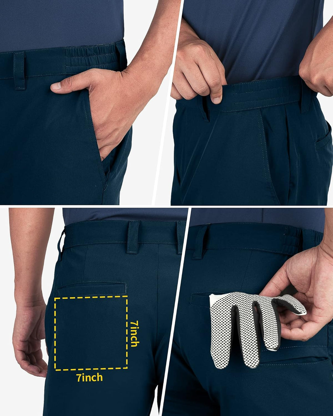 33,000ft Herren Golf Shorts Stretch Bermuda Shorts UPF 50+ Leichte Kurze Golfhose Chino Shorts Summe