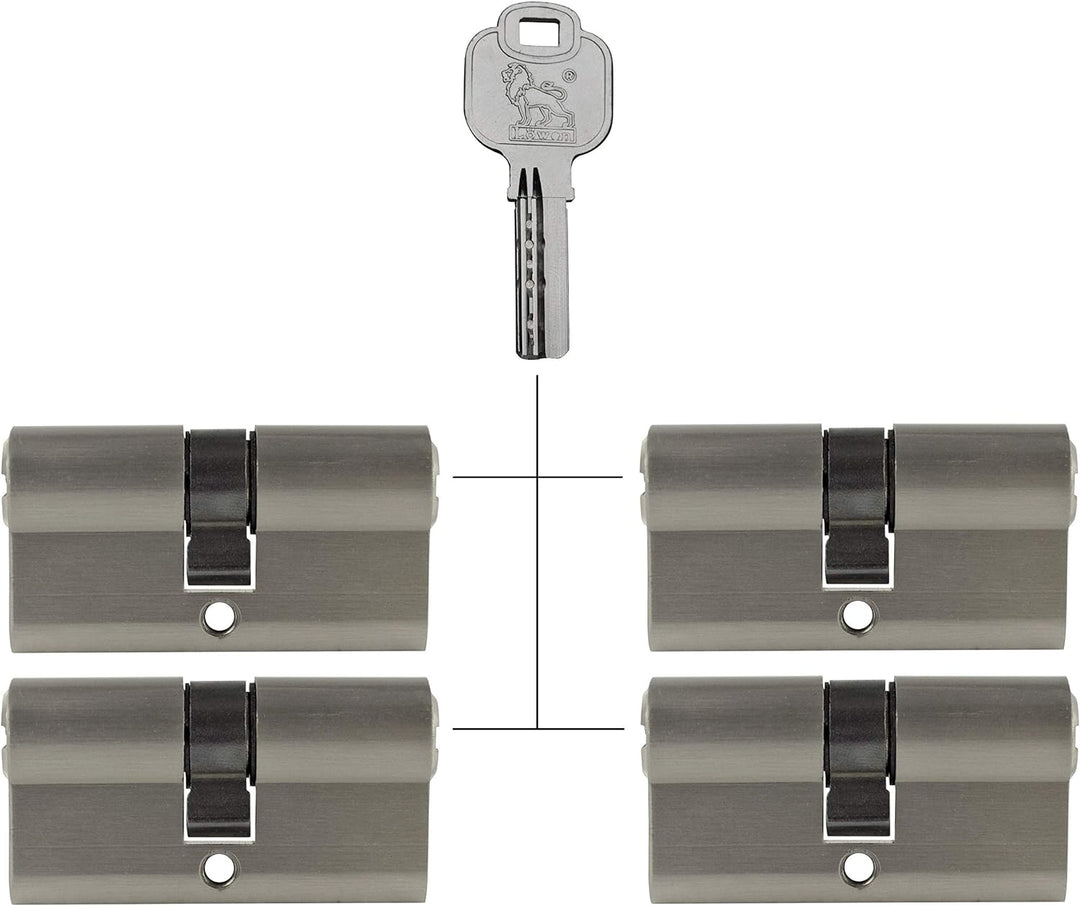 4x Profilzylinder 80mm 40/40 20x Schlüssel Tür Zylinder Schloss gleichschliessend