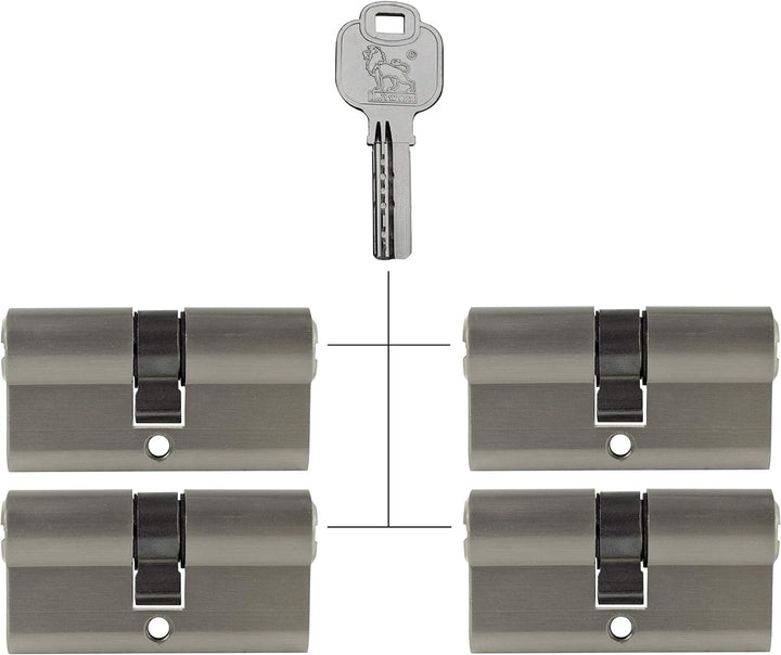 4x Profilzylinder 80mm 40/40 20x Schlüssel Tür Zylinder Schloss gleichschliessend