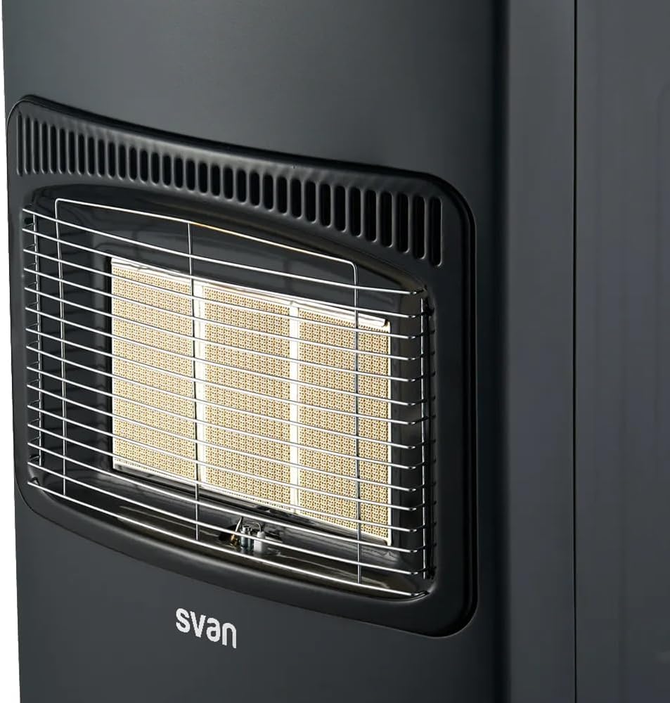Svan Estufa Cerámica Negro SCEBC4200P. 4200W, 3 Niveles de potencia, Calefacción por Plato cerámico,