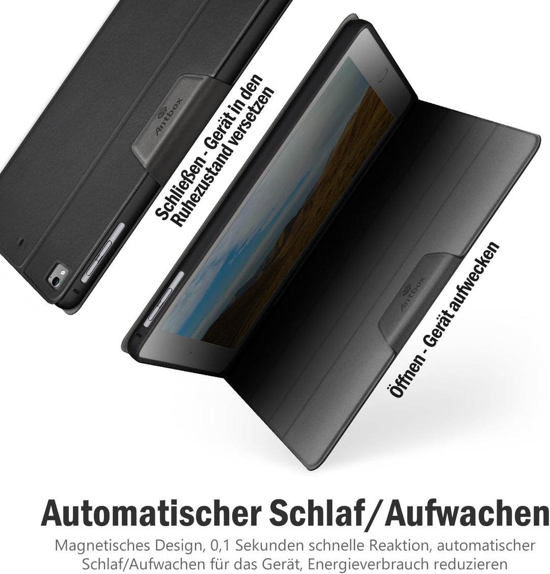 Antbox iPad 9.7 Zoll 2018/2017 Hülle mit Apple Pencil Halter Auto Schlaf/Wach Funktion PU Ledertasch