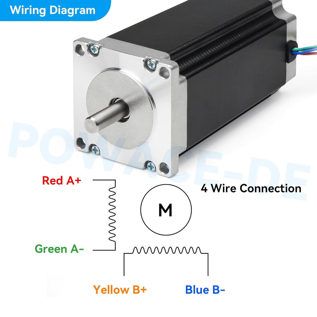 RATTMMOTOR Schrittmotor 3 Stück Nema 23 Stepper Motor, Doppelwelle 4 Drähte Stepping Motor 2.8Nm (42