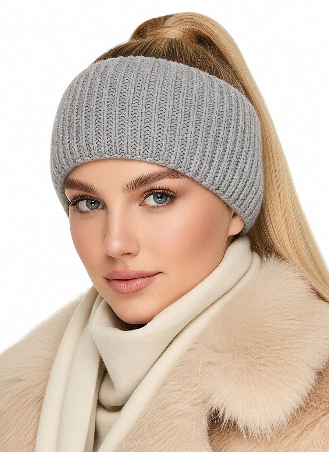 Baesics Stirnband Grau für Damen & Herren – warme & elastische Unisex Ohrenwärmer mit Fleecefutter -