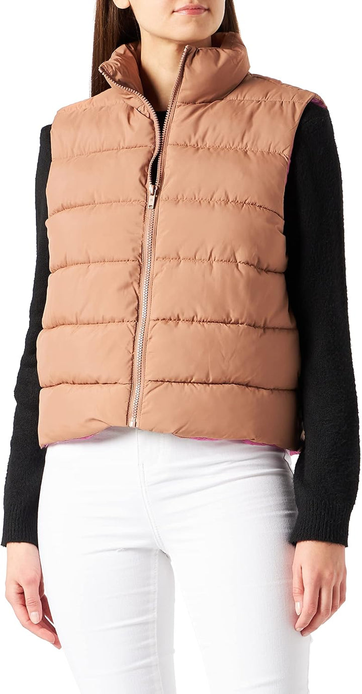 Noisy may Damen Nmmarcus Vest Bg Noos Weste, Beaver Fur/Detail:ibis Rose Lining