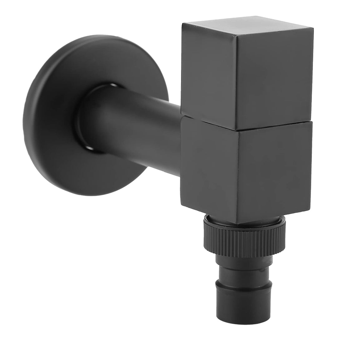 Wasserhahn Schwarz G1/2 Thread Mopp Pool Messing Quadrat Wandmontage Wäsche Kaltwasser Waschbecken W