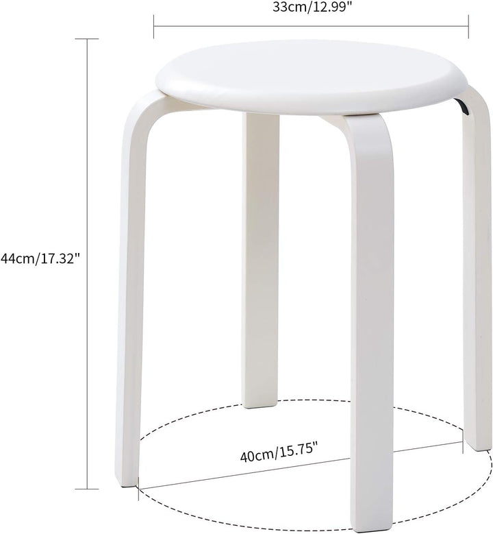 IBUYKE 4er Set Esszimmerhocker, Holzstapelstuhl mit Rutschfester Matte, Stapelhocker für Klassenzimm