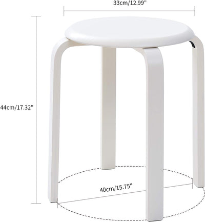 IBUYKE 4er Set Esszimmerhocker, Holzstapelstuhl mit Rutschfester Matte, Stapelhocker für Klassenzimm