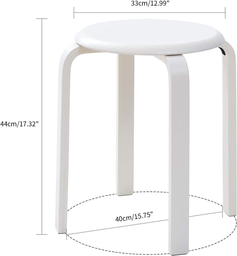 IBUYKE 4er Set Esszimmerhocker, Holzstapelstuhl mit Rutschfester Matte, Stapelhocker für Klassenzimm