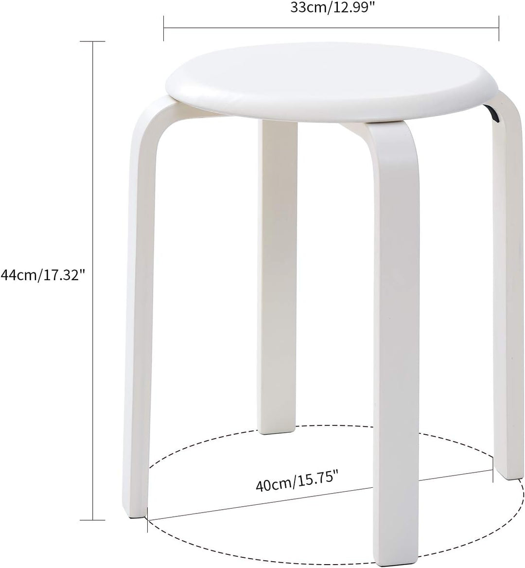 IBUYKE 4er Set Esszimmerhocker, Holzstapelstuhl mit Rutschfester Matte, Stapelhocker für Klassenzimm
