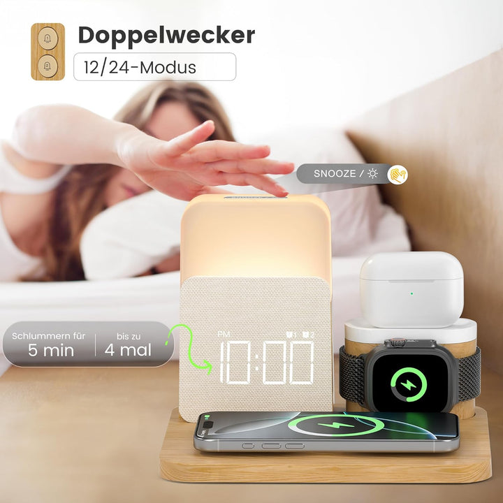 COLSUR 5 in 1 Ladestation für Apple Watch iPhone Airpods,15W Schnell Wireless Charger für iPhone 17/
