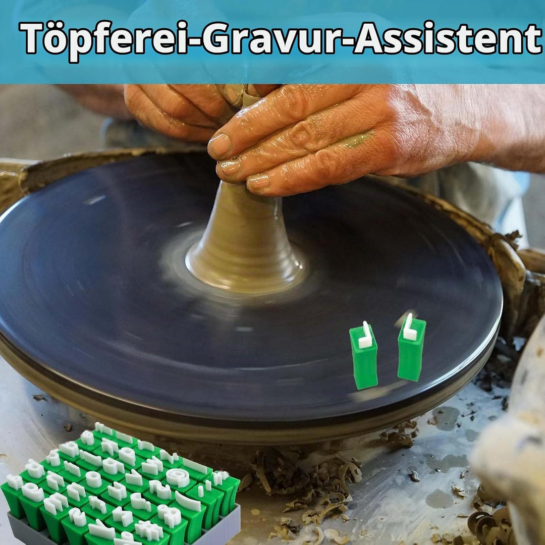 2 Stück Töpferstempel Buchstaben Set, FORMVERSITY Stempel Buchstaben Set, Buchstaben Stempel Ton Cla