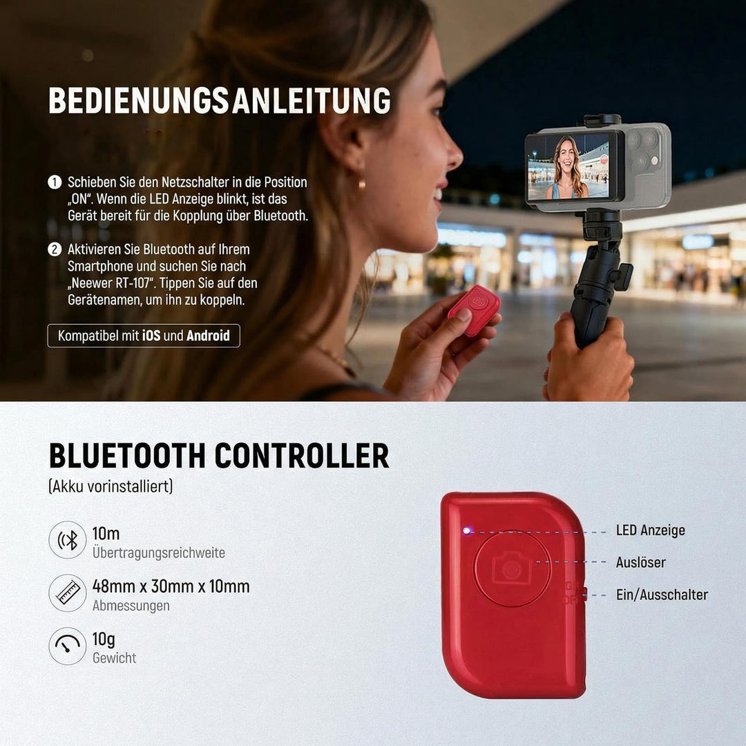 NEEWER Basics Magnetischer Vlog-Selfie-Monitor-Bildschirm, kompatibel mit iPhone, kabelloser Handy-K