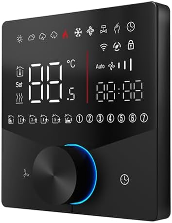 Smart WLAN Thermostat for Heating & AC – Programmable 5+2 Day Schedule with 6 Time Slots, Compatible