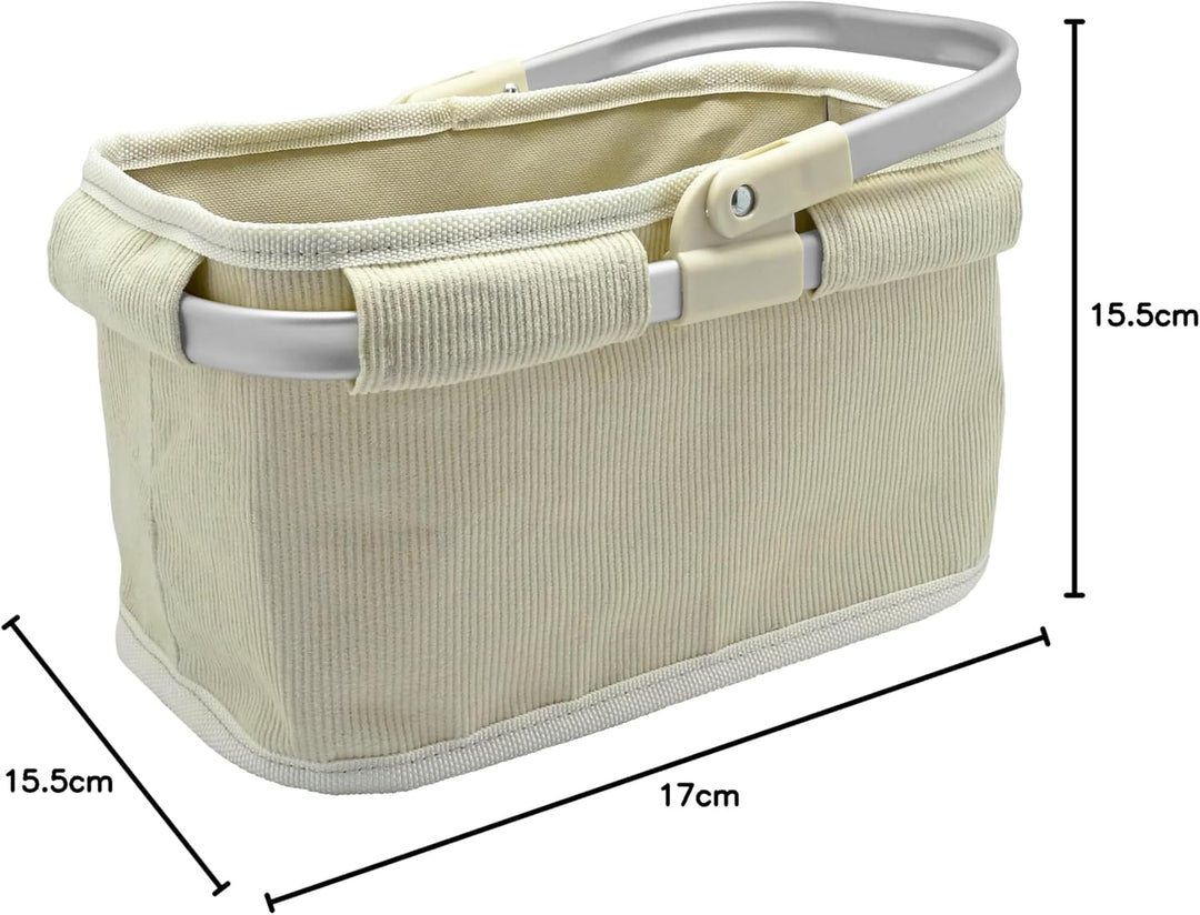 tanner DER KLEINE KAUFMANN TANNER Deco - Tragekorb aus Cord „Pure Sand“ (Abmessung 28 x 17 x 15,5 cm