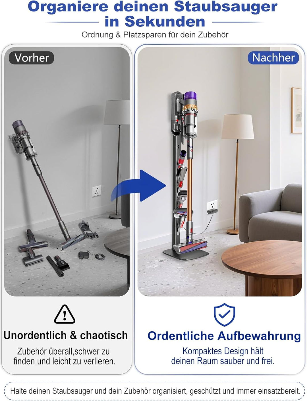 Staubsauger Ständer – Kompatibel mit Dyson Gen5, V15, V12, V11, V10, V8, V7, V6 – Metall Bodenstände